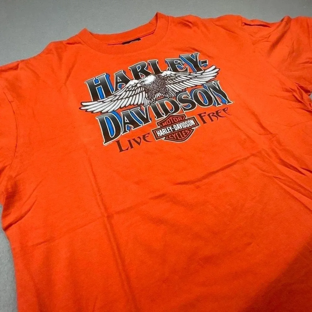 orange‎ eagle harley davidson skater and biker tee y2k grunge style size XL